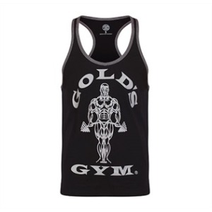 Golds Gym Muscle Joe Contrast Stringer Tank Black/Grey