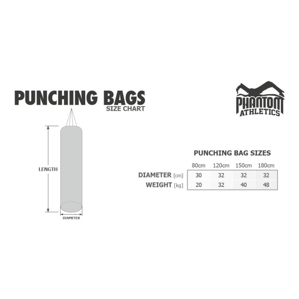 Phantom Athletics Boxsack "High Performance" - Schwarz/Weiss-150 cm